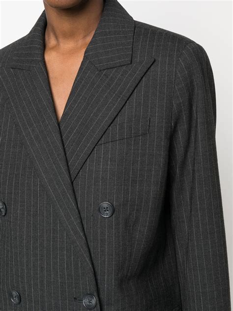 michael kors black pinstripe suit|Michael Kors Collection Metallic Pinstripe Double Breasted.